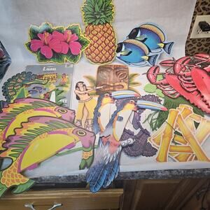 20 Pc Vintage Beistle Tiki Luau Aloha Party 11 Honeycomb Decorations 1985 1974
